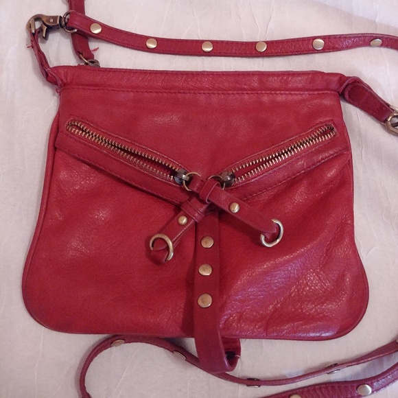 Sabina NY Red Leather Gold Stud Purse - Picture 6 of 8